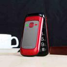 Mafam F138 Flip Phone, 2.4 inch, 32MB+32MB, Support FM, SOS, GSM, Magic Voice, Family Number, Big Keys, Dual SIM(Red) - 1