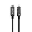 WK WDC-181 PD 20W Pioneer Series USB-C/Type-C to 8 Pin Transparent Fast Charge Data Cable, Length:1m (Black) - 1