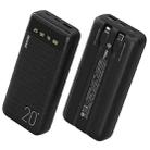 WEKOME WP-357 Minre Series 12W 20000mAh Power Bank with Cable (Black) - 1