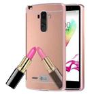 For LG G4 Stylus Electroplating Mirror Push Pull PC Protective Case Back Shell Cover + Metal Bumper Frame(Rose Gold) - 1