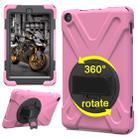 For Amazon Fire HD 8 inch (2017) 360 Degree Rotation PC + Silicone Protective Case with Holder & Hand-strap (Pink) - 1
