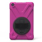 For Amazon Fire HD 8 inch (2017) 360 Degree Rotation PC + Silicone Protective Case with Holder & Hand-strap (Magenta) - 3