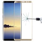 For Galaxy Note 8 0.3mm 9H Surface Hardness 3D Curved Silk-screen Full Screen Tempered Glass Screen Protector(Gold) - 1