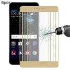 5 PCS ENKAY Hat-Prince for  Huawei P10 0.26mm 9H Hardness 2.5D Curved Full Screen Tempered Glass Screen Film(Gold) - 1