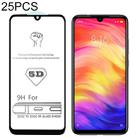 25 PCS 9H 5D Full Glue Full Screen Tempered Glass Film for Xiaomi Redmi Note 7 - 1