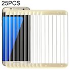 25 PCS For Galaxy S7 Edge / G935 0.26mm 9H Surface Hardness Explosion-proof Colorized Electroplating Tempered Glass Full Screen Film (Gold) - 1