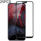 25 PCS Full Glue Full Cover Screen Protector Tempered Glass film for Nokia 6.1 Plus / X6 - 1