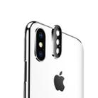 For iPhone X Titanium Alloy Metal Camera Lens Protector Tempered Glass Film(Silver) - 1