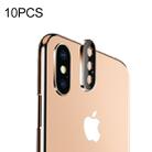 For iPhone XS 10pcs Titanium Alloy Metal Camera Lens Protector Tempered Glass Film(Gold) - 1