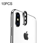 For iPhone XS 10pcs Titanium Alloy Metal Camera Lens Protector Tempered Glass Film(Silver) - 1