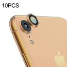 For iPhone XR 10pcs Titanium Alloy Metal Camera Lens Protector Tempered Glass Film(Gold) - 1