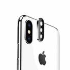 For iPhone XS Max Titanium Alloy Metal Camera Lens Protector Tempered Glass Film(Silver) - 1