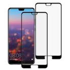 2 PCS 9H Silk Print Full Screen Tempered Glass Film for Huawei P20 - 1