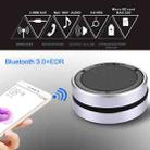 X1 Portable Round Shaped Bluetooth Stereo Speaker, with Built-in MIC, Support 360 Degree Spining Volume Control &Hands-free Calls & TF Card & AUX IN, Bluetooth Distance: 10m(Silver) - 9