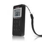 Portable AM / FM Two Bands Rechargeable Stereo Radio Mini Receiver with & LCD Screen & Earphone Jack & Lanyard (Black) - 3