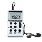 Portable AM / FM Two Bands Rechargeable Stereo Radio Mini Receiver with & LCD Screen & Earphone Jack & Lanyard (White) - 1
