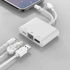 NK-107 Pro 3 in 1 USB-C / Type-C + 8 Pin Male to USB + RJ45 + 8 Pin Charging Female Interface Adapter - 1