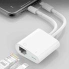 NK-1035 Pro 2 in 1 USB-C / Type-C + 8 Pin Male to RJ45 + 8 Pin Charging Female Interface Adapter - 1