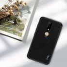 MOFI Shockproof TPU + PC + Cloth Pasted Case for Nokia X6 (Black) - 2