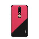 MOFI Shockproof TPU + PC + Cloth Pasted Case for Nokia X6 (Red) - 1