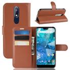 Litchi Texture Horizontal Flip Leather Case for Nokia 7.1, with Wallet & Holder & Card Slots (Brown) - 1