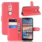 Litchi Texture Horizontal Flip Leather Case for Nokia 4.2, with Wallet & Holder & Card Slots (Red) - 1