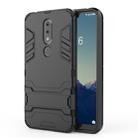 Shockproof PC + TPU Case for Nokia X6, with Holder(Black) - 1