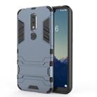 Shockproof PC + TPU Case for Nokia X6, with Holder(Navy Blue) - 1