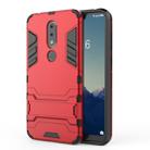 Shockproof PC + TPU Case for Nokia X6, with Holder(Red) - 1