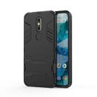 Shockproof PC + TPU Case for Nokia 7.1, with Holder(Black) - 1