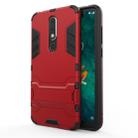 Shockproof PC + TPU Case for Nokia X5, with Holder(Red) - 1