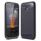 For Nokia 1 Brushed Texture Carbon Fiber Shockproof TPU Protective Back Case (Navy Blue) - 1