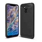 MOFI Brushed Texture Carbon Fiber TPU Case for Nokia 8.1 / X7(Black) - 1