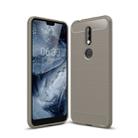 Brushed Texture Carbon Fiber Soft TPU Case for Nokia 7.1(Grey) - 1