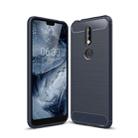 Brushed Texture Carbon Fiber Soft TPU Case for Nokia 7.1(Navy Blue) - 1