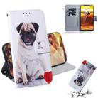 Pug Pattern Coloured Drawing Horizontal Flip Leather Case for Nokia 8.1 / X7, with Holder & Card Slots & Wallet - 1