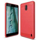 MOFI Brushed Texture Carbon Fiber Soft TPU Case for Nokia 2 (Red) - 1