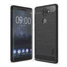 MOFI Brushed Texture Carbon Fiber Soft TPU Case for Nokia 8 Sirocco (Black) - 1