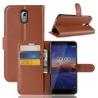 Litchi Texture Horizontal Flip Leather Case for Nokia 3.1, with Wallet & Holder & Card Slots (Brown) - 1