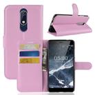 Litchi Texture Horizontal Flip Leather Case for Nokia 5.1, with Wallet & Holder & Card Slots (Pink) - 1