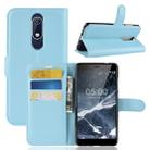 Litchi Texture Horizontal Flip Leather Case for Nokia 5.1, with Wallet & Holder & Card Slots (Blue) - 1