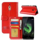 PU + TPU Crazy Horse Texture Horizontal Flip Leather Case for Nokia 2.1, with Wallet & Holder & Card Slots (Red) - 1