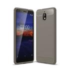 Brushed Texture Carbon Fiber Shockproof TPU Case for Nokia 3.1 (Grey) - 1