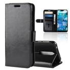 R64 Texture Single Fold Horizontal Flip Leather Case for Nokia 7.1, with Holder & Card Slots & Wallet(Black) - 1