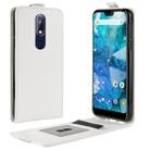 R64 Texture Single Fold Vertical Flip Leather Case for Nokia 7.1, with Card Slots & Wallet(White) - 1
