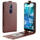 R64 Texture Single Fold Vertical Flip Leather Case for Nokia 7.1, with Card Slots & Wallet(Brown) - 1
