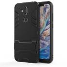 Shockproof PC + TPU Case for Nokia 8.1 / X7, with Holder(Black) - 1