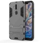 Shockproof PC + TPU Case for Nokia 8.1 / X7, with Holder(Grey) - 1