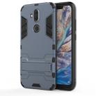 Shockproof PC + TPU Case for Nokia 8.1 / X7, with Holder (Navy Blue) - 1