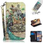 3D Colored Drawing Animals Pattern Horizontal Flip Leather Case for Nokia 4.2, with Holder & Card Slots & Wallet - 1